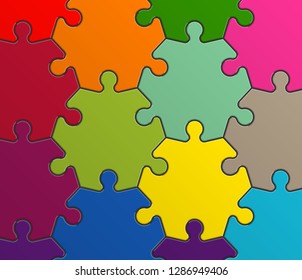 Puzzle banner presentation. Abstract puzzle infographic template with explanatory text field business statistics. Vector pieces puzzles illustration. Section compare service banner background