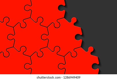 Puzzle banner presentation. Abstract puzzle infographic template with explanatory text field business statistics. Vector pieces puzzles illustration. Section compare service banner background