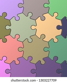 Puzzle banner presentation. Abstract puzzle infographic template with explanatory text field business statistics. Vector pieces puzzles illustration. Section compare service banner background