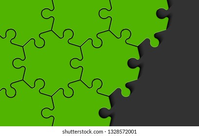 Puzzle banner presentation. Abstract puzzle infographic template with explanatory text field business statistics. Vector pieces puzzles illustration. Section compare service banner background