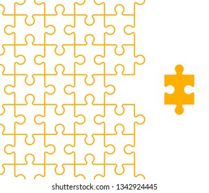 Puzzle banner presentation. Abstract puzzle infographic template with explanatory text field business statistics. Vector pieces puzzles illustration. Section compare service banner background
