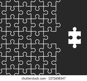 Puzzle banner presentation. Abstract puzzle infographic template with explanatory text field business statistics. Vector pieces puzzles illustration. Section compare service banner background