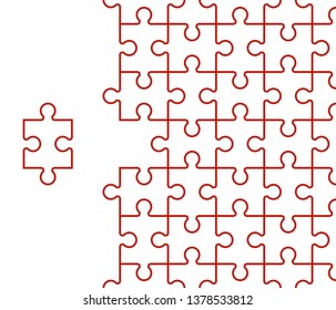 Puzzle banner presentation. Abstract puzzle infographic template with explanatory text field business statistics. Vector pieces puzzles illustration. Section compare service banner background