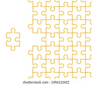 Puzzle banner presentation. Abstract puzzle infographic template with explanatory text field business statistics. Vector pieces puzzles illustration. Section compare service banner background