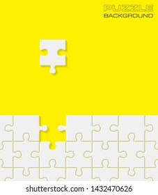 Puzzle banner presentation background. Abstract puzzle infographic template explanatory text field business statistics. Vector pieces puzzles illustration. Section compare service banner background