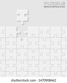Puzzle banner presentation background. Abstract puzzle infographic template explanatory text field business statistics. Vector pieces puzzles illustration. Section compare service banner background