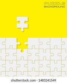 Puzzle banner presentation background. Abstract puzzle infographic template explanatory text field business statistics. Vector pieces puzzles illustration. Section compare service banner background