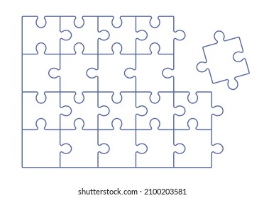 Puzzle banner presentation background. Abstract puzzle infographic template. Business solution, work concept. Vector illustration