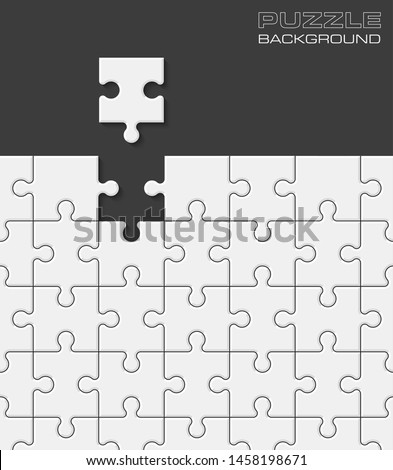 Puzzle banner presentation background. Abstract puzzle infographic template explanatory text field business statistics. Vector pieces puzzles illustration. Section compare service banner background