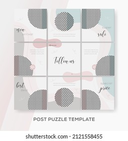 Puzzle banner template post for social media premium vector
