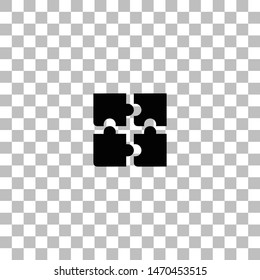 Puzzle. Black flat icon on a transparent background. Pictogram for your project