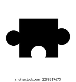 Puzzle black icon for design. Flat style illustration isolated on white background. Vector EPS 10