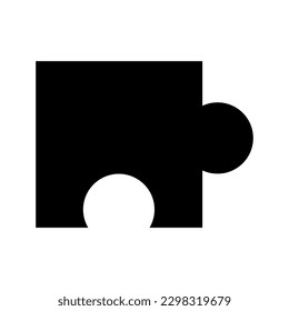 Puzzle black icon for design. Flat style illustration isolated on white background. Vector EPS 10