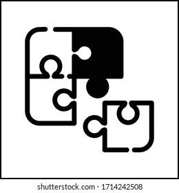 puzzle black icon vector illustration
