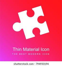 Puzzle black piece shape red and pink gradient material white icon minimal design