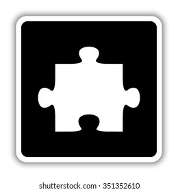 puzzle - black vector icon