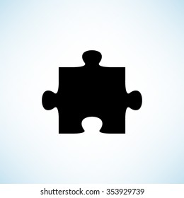 puzzle -  black vector icon