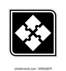 puzzle  - black vector icon