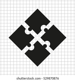 puzzle  - black vector icon