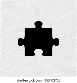 puzzle  - black vector icon