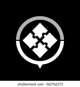 puzzle  - black vector icon