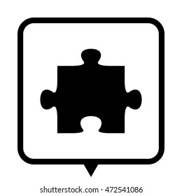 puzzle - black vector icon;  message bubble