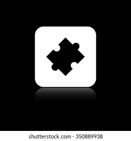 puzzle - black vector icon on the white button