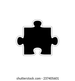 puzzle - black vector icon with shadow