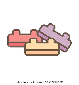 puzzle blocks child toy block style icon vector illustration design