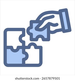 Ilustración vectorial de icono azul de rompecabezas