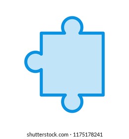 puzzle blue line icon with light blue and white color