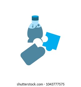Puzzle Bootle Logo Icon Design