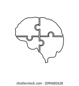 Puzzle brain creative icon element. vector illustration