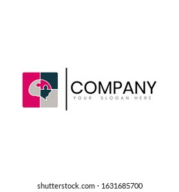 Puzzle brain symbol concept design. vector design. unique design, easy to remember suitable for health logo identity, or game logo to make a smart brain