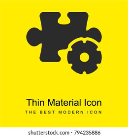 Puzzle bright yellow material minimal icon or logo design