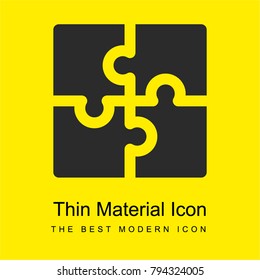 Puzzle bright yellow material minimal icon or logo design
