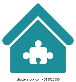 Puzzle Building vector icon. Flat soft blue symbol. Pictogram is isolated on a white background. Designed for web and software interfaces.