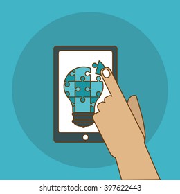 Puzzle bulb icon design, Vector illustration
