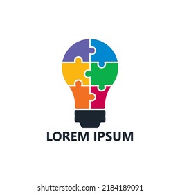 Vector de diseño de la plantilla del logotipo de la idea del rompecabezas