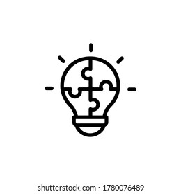 Puzzle, bulb, innovation icon. Simple line, outline vector elements of innovations icons for ui and ux, website or mobile application