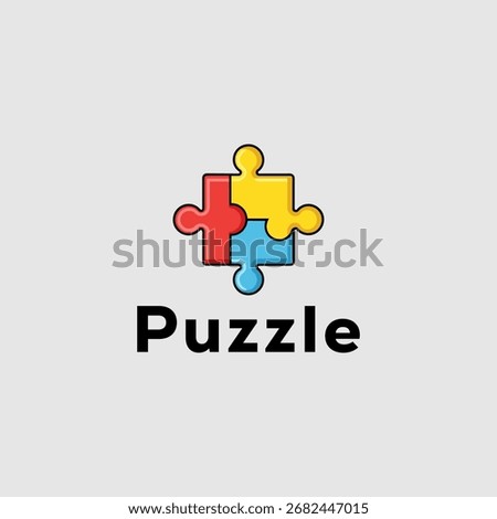 puzzle business logo with gray backgrond