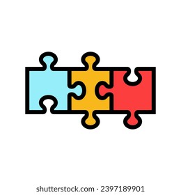 puzzle business solution color icon vector. puzzle business solution sign. isolated symbol illustration