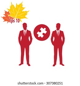 puzzle, businessman symbol