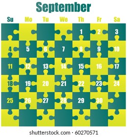 Puzzle calendar. September - 2011