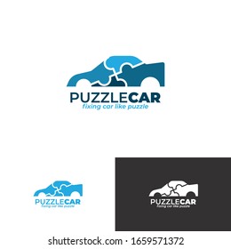 Logotipo de Camión de rompecabezas o Camión de fijación como el logotipo de rompecabezas