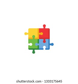 puzzle cartoon icon on a white background