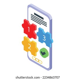 Puzzle case icon isometric vector. Business study. Learn data