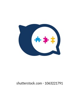 Puzzle Chat Logo Icon Design