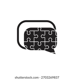 Ilustración de Plantilla de logotipo de chat de rompecabezas