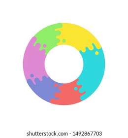 Puzzle circle Isolated and flat illustration. Vector graphic info template pie charts with 6 steps